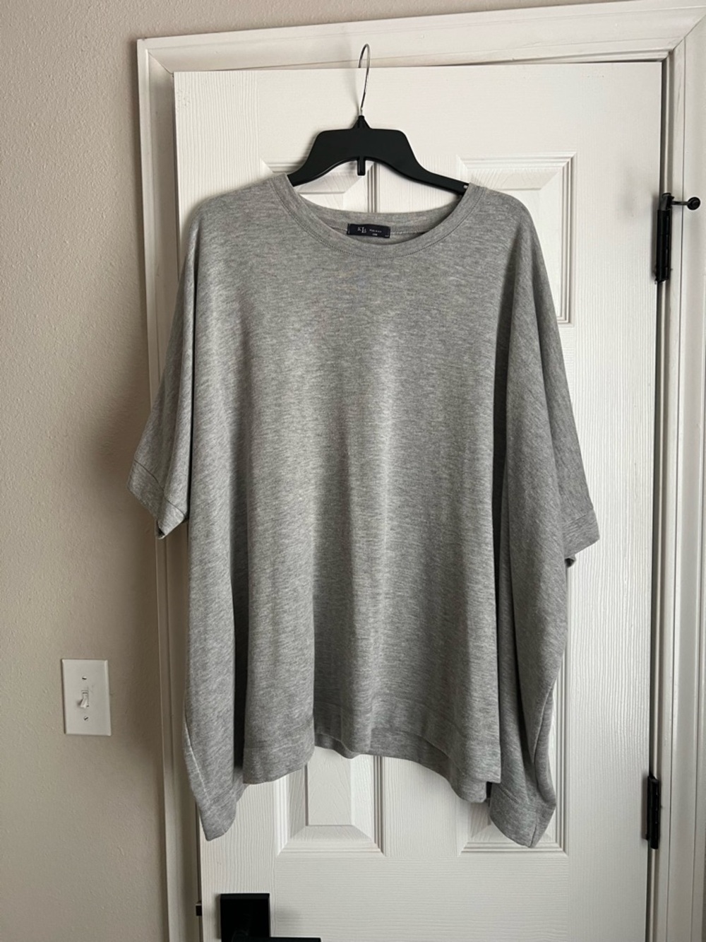 Oversized Heather Gray Short Sleeve Top